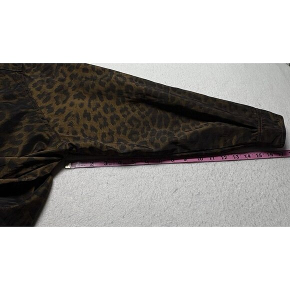 MYCRA PAC Women Raincoat SZ L Brown Leopard Print Trench Swing 60s Retro 63-2 - Picture 11 of 14